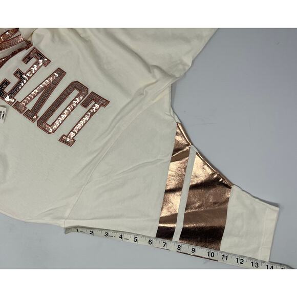 Victoria's Secret Copper Rose LOVE PINK Sequined letters Size XS NWT 3/4 sleeve - Picture 5 of 8